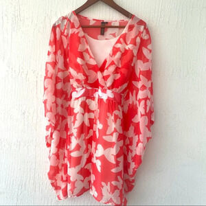 Dress cover up Beach L bat sleeve Yola pink beachwear